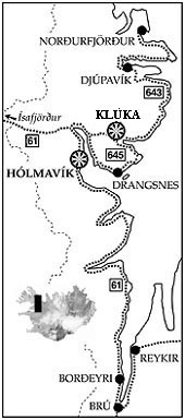 Map of Strandir area